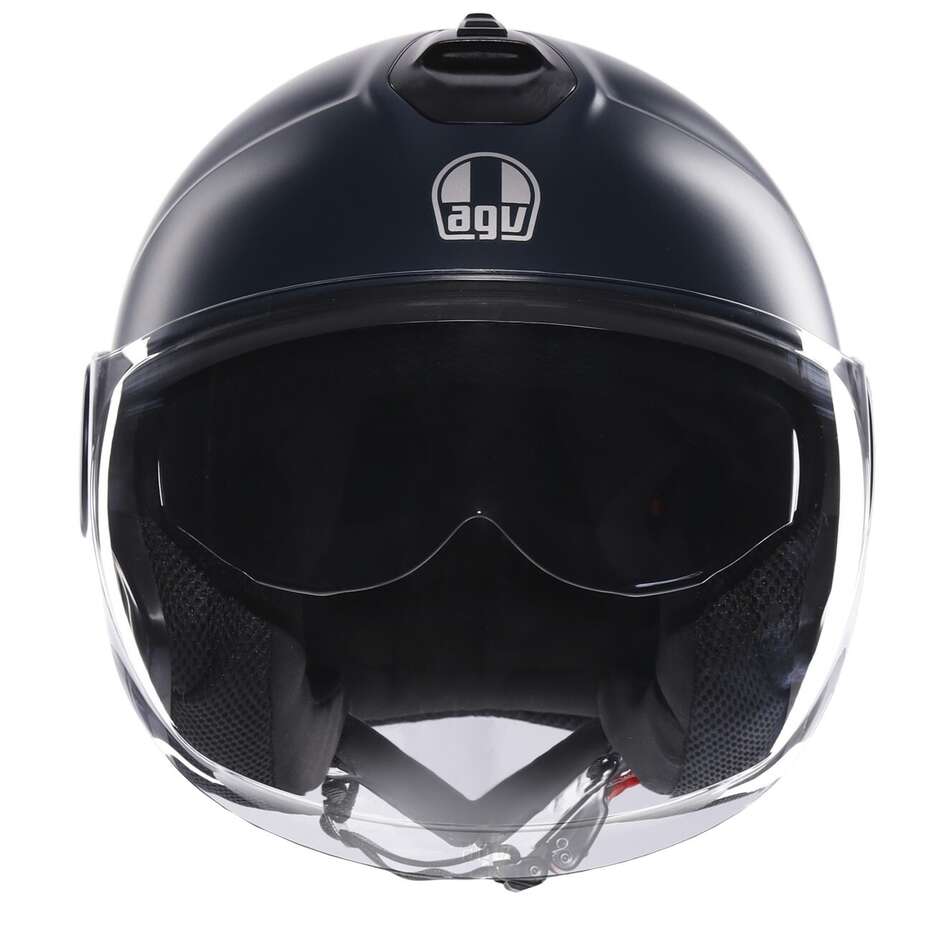 Casque de moto Jet AGV ETERES MONO Bleu sarcelle mat