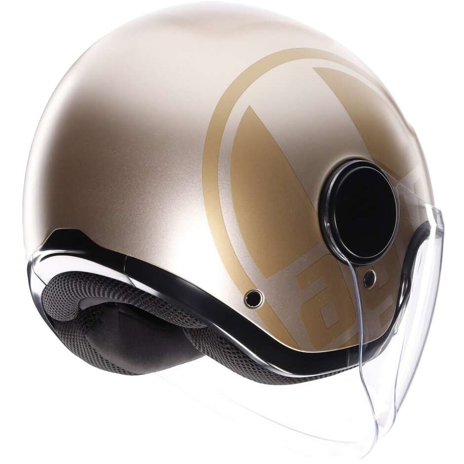 Casque de moto Jet AGV ETERES SIROLO Blanc Mat Or
