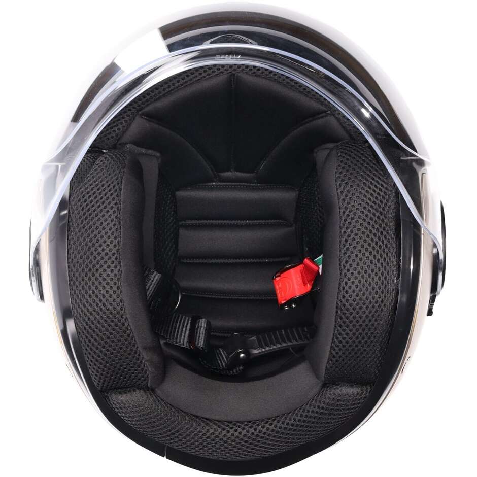 Casque de moto Jet AGV ETERES SIROLO Blanc Mat Or