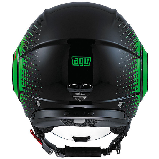 Casque de moto Jet Agv Fluid Double Visor New 2016 Multi Pix Black Green