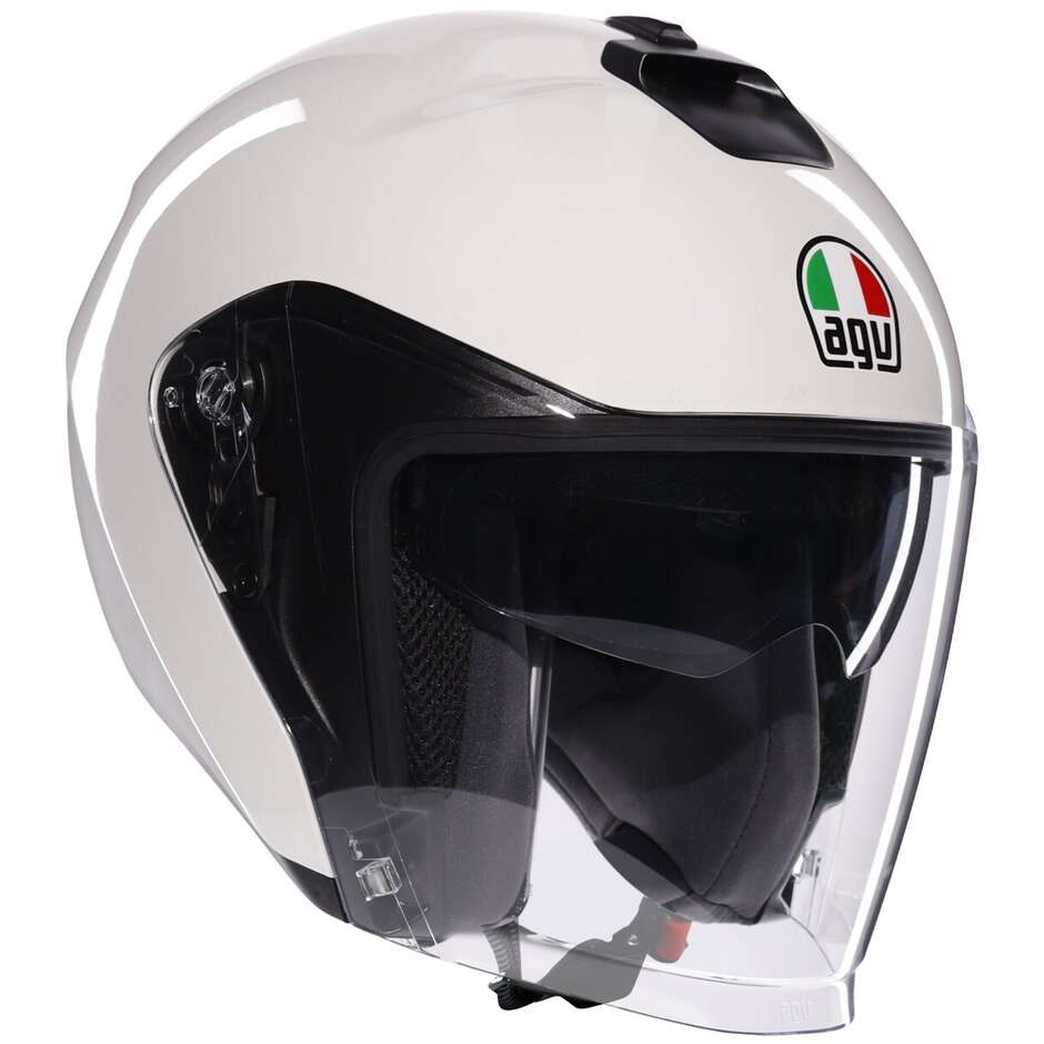 Casque de moto Jet AGV IRIDES MONO Matière Blanc