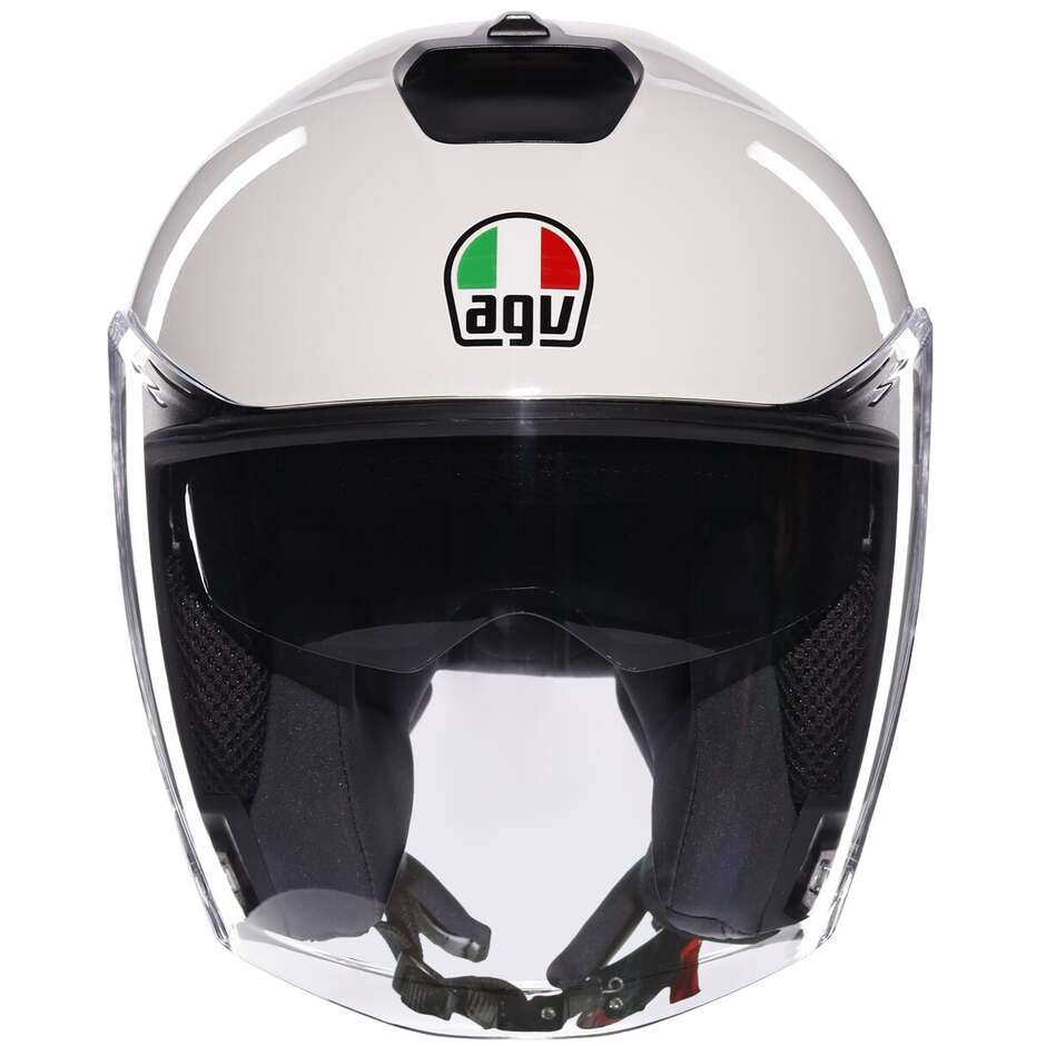 Casque de moto Jet AGV IRIDES MONO Matière Blanc