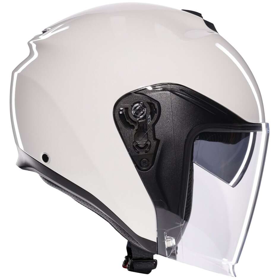 Casque de moto Jet AGV IRIDES MONO Matière Blanc