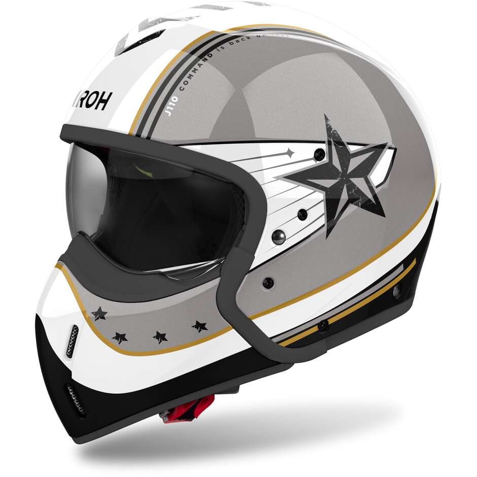 Casque de moto Jet Airoh J110 COMMAND paillettes dorées