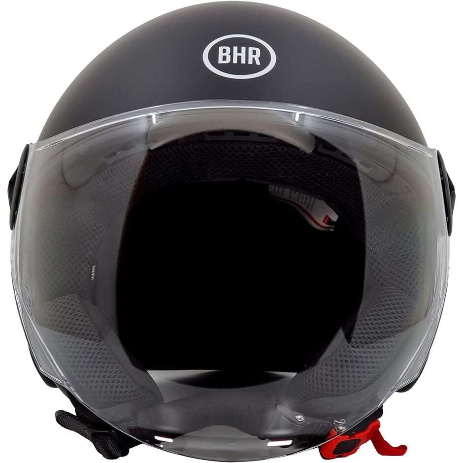 Casque de moto Jet Bhr 832 Minimal noir mat