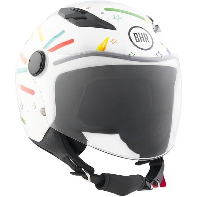Casque Moto Enfant Demi-Jet BHR 838 Children - Rose, Taille L - Homologué ECE 22.06