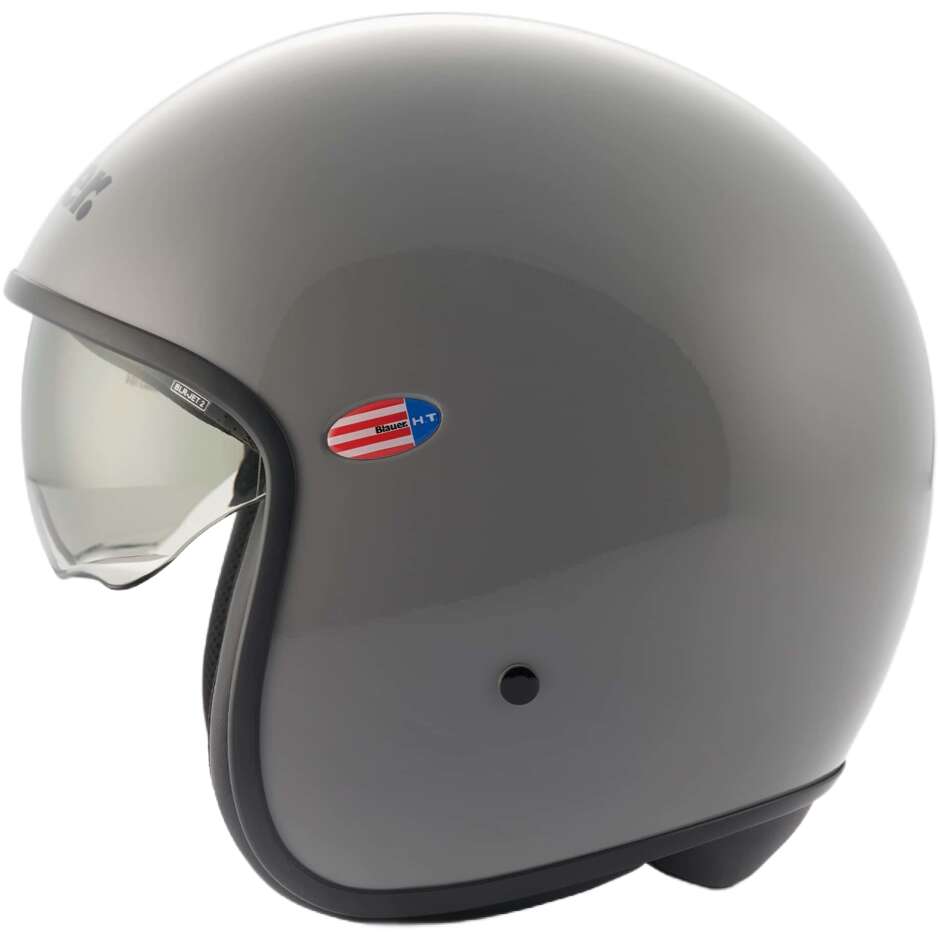Casque de moto Jet Blauer Pilot 1.1 HT en mono fibre gris mat