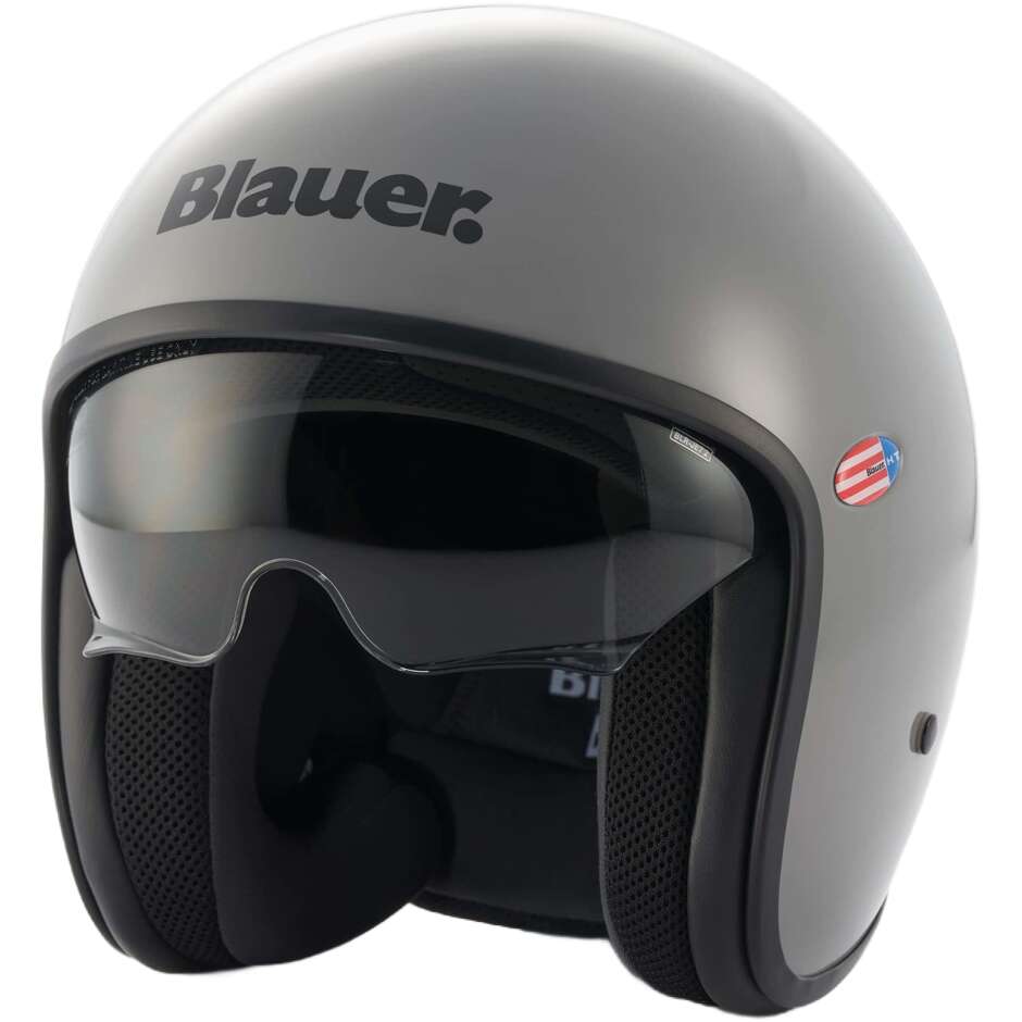 Casque de moto Jet Blauer Pilot 1.1 HT en mono fibre gris mat