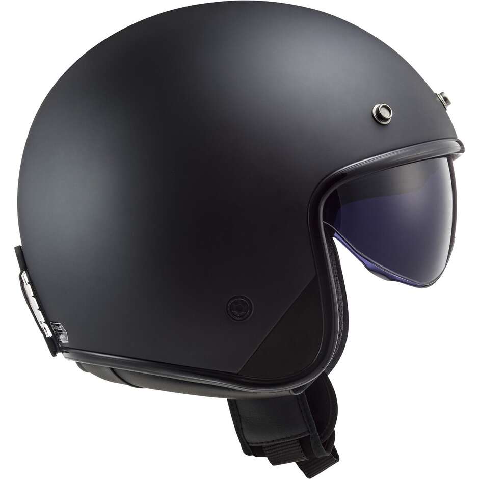 Casque de moto Jet Cafe Racer Ls2 OF601 BOB 2 Noir Mat