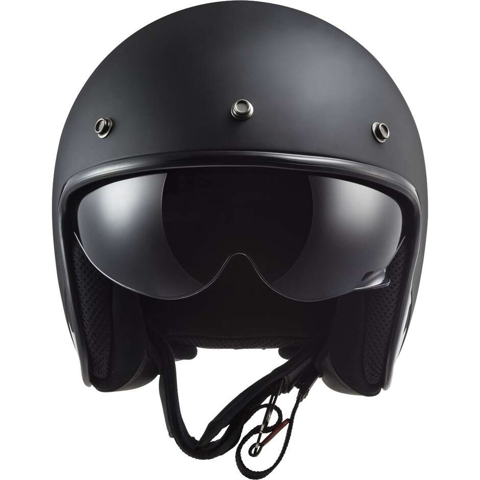 Casque de moto Jet Cafe Racer Ls2 OF601 BOB 2 Noir Mat