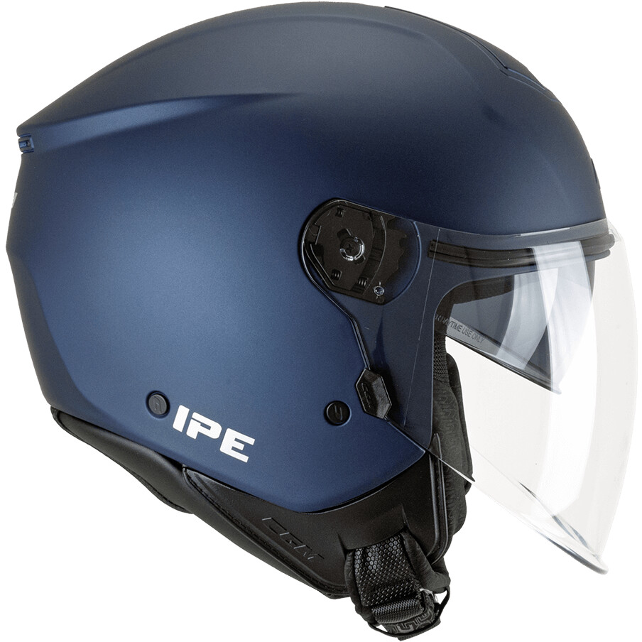 Casque de moto jet CGM 126A IPE MONO, bleu satiné