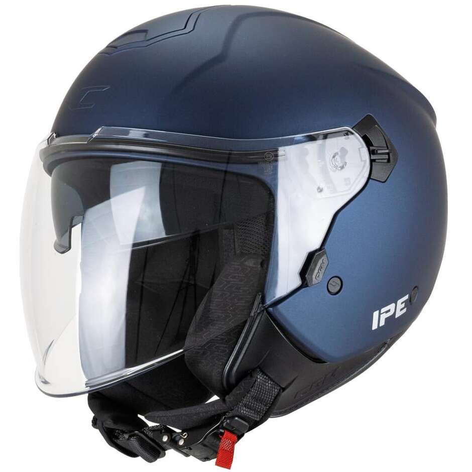 Casque de moto jet CGM 126A IPE MONO, bleu satiné