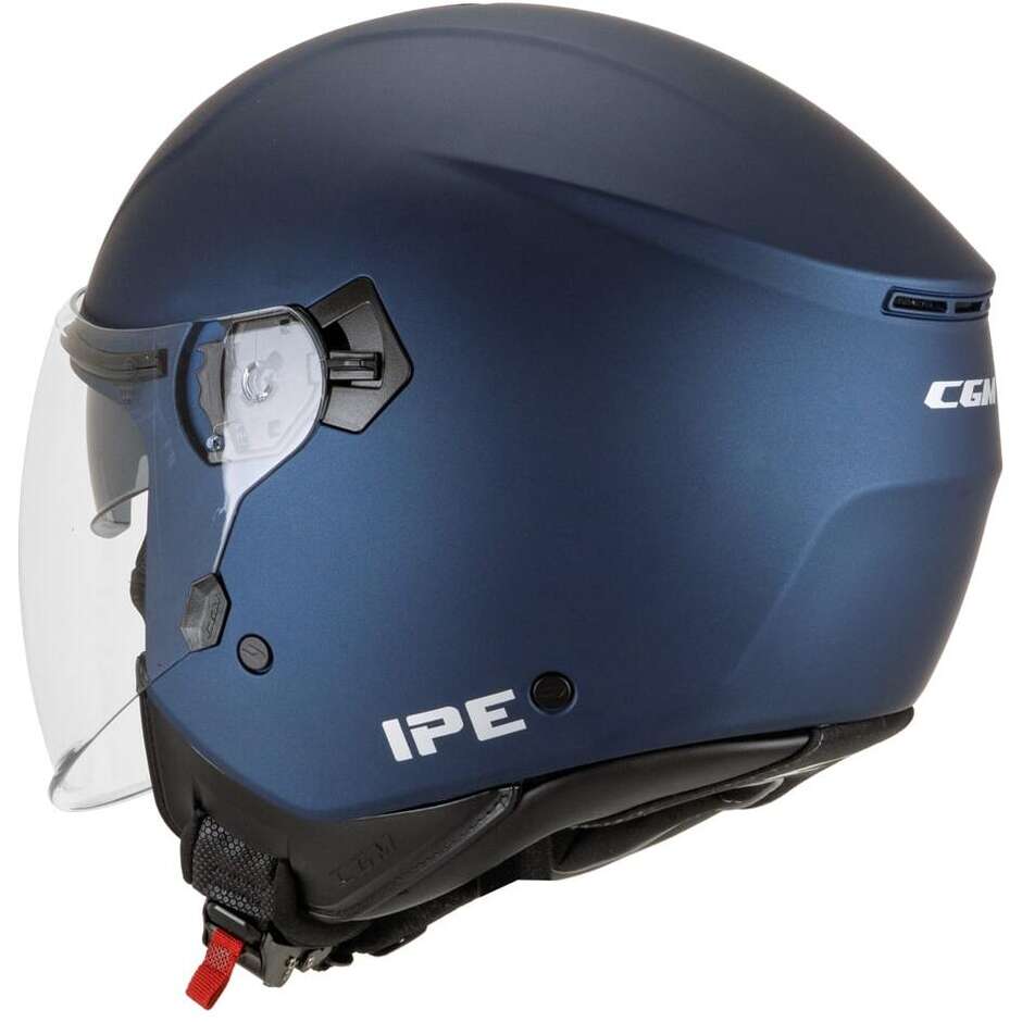 Casque de moto jet CGM 126A IPE MONO, bleu satiné