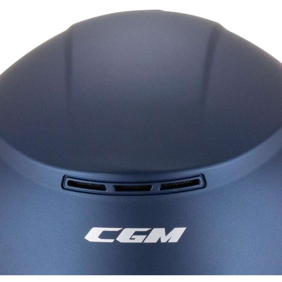 Casque de moto jet CGM 126A IPE MONO, bleu satiné