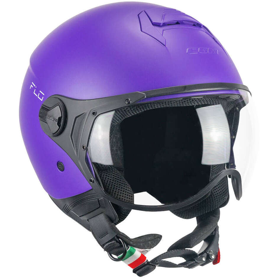 Casque de moto Jet CGM 167A FLO MONO en forme violet mat