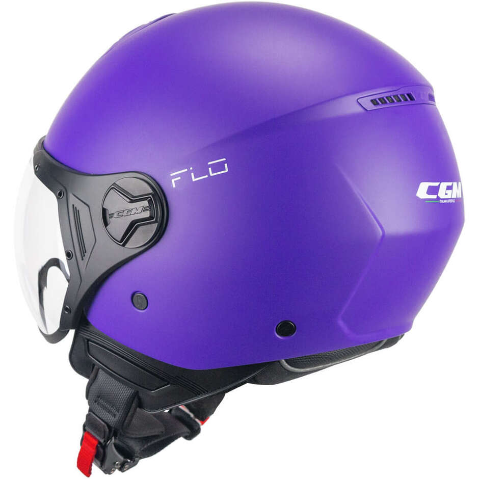 Casque de moto Jet CGM 167A FLO MONO en forme violet mat