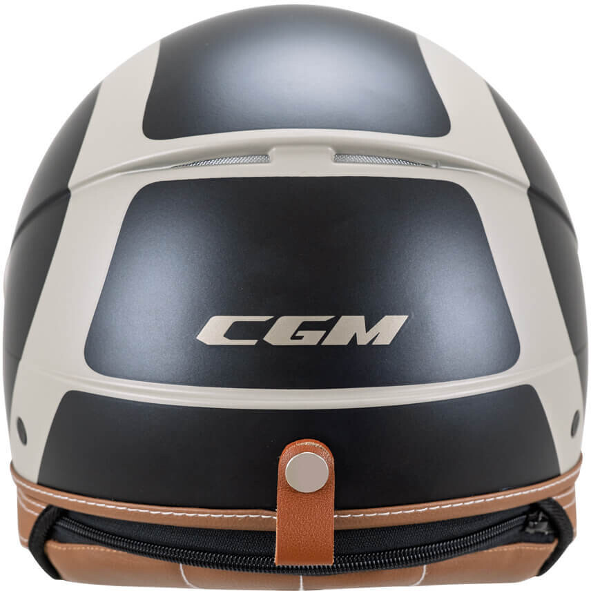 Casque de moto jet CGM 191G PIX SPRINT, beige et noir mat, forme profilée