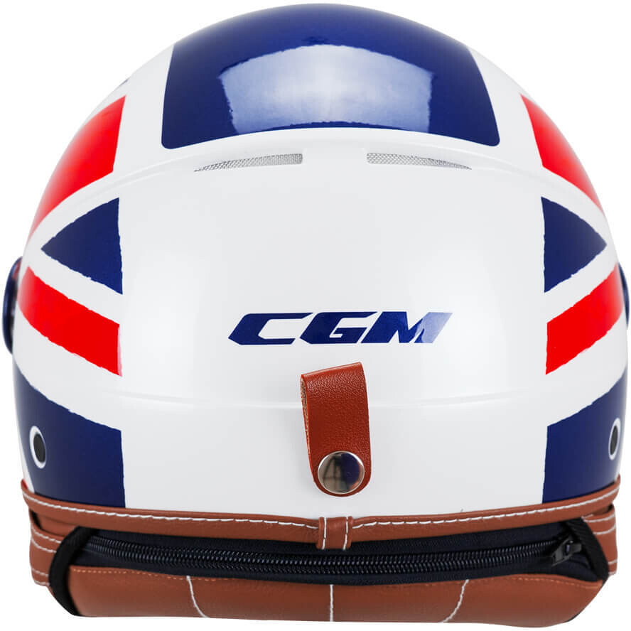 Casque de moto jet CGM 191K PIX UK blanc bleu rouge long