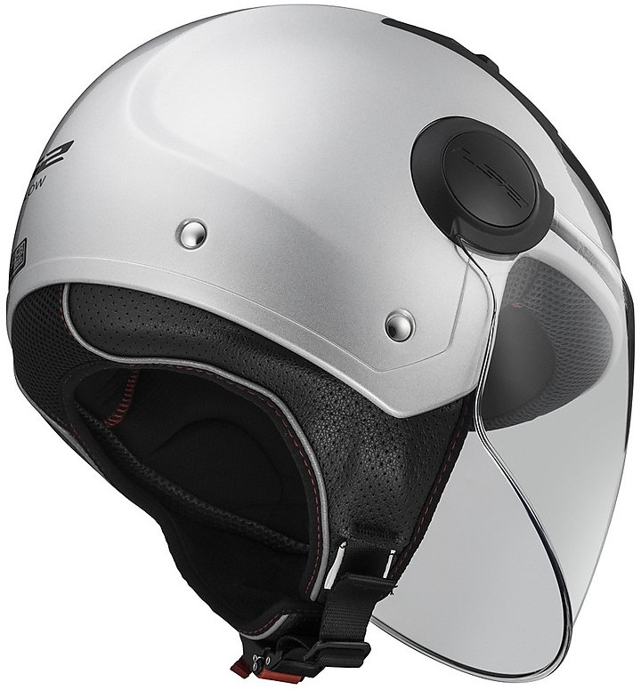 Casque Moto Ouvert Jet Star Bandit - Silver Gloss Avec Visière Argentée - Taille Unique à Vérifier - Design Custom Rétro