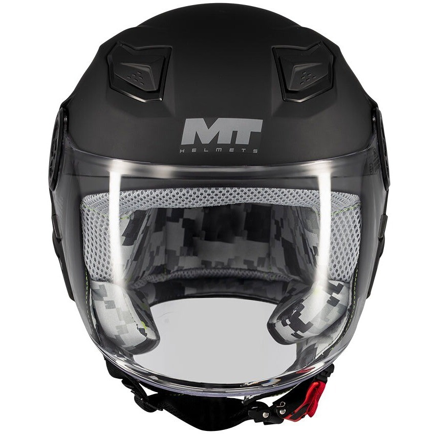 Casque de moto jet MT Helmets LITE PURE A1 pour enfants, noir mat