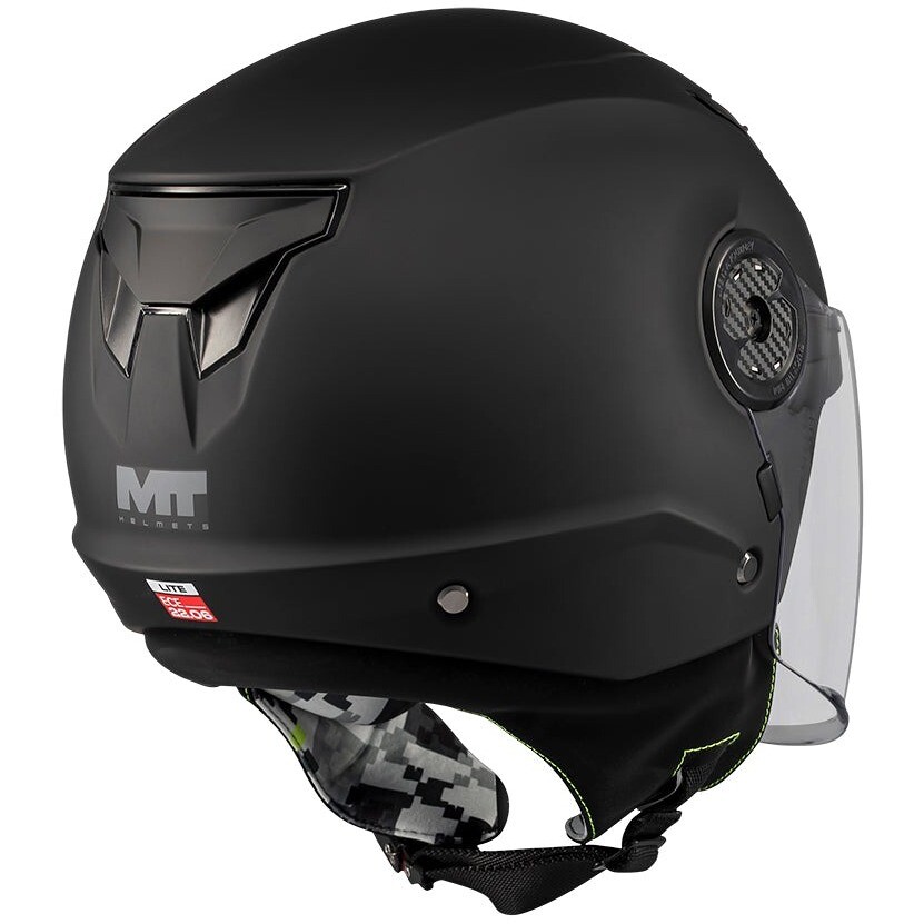 Casque de moto jet MT Helmets LITE PURE A1 pour enfants, noir mat