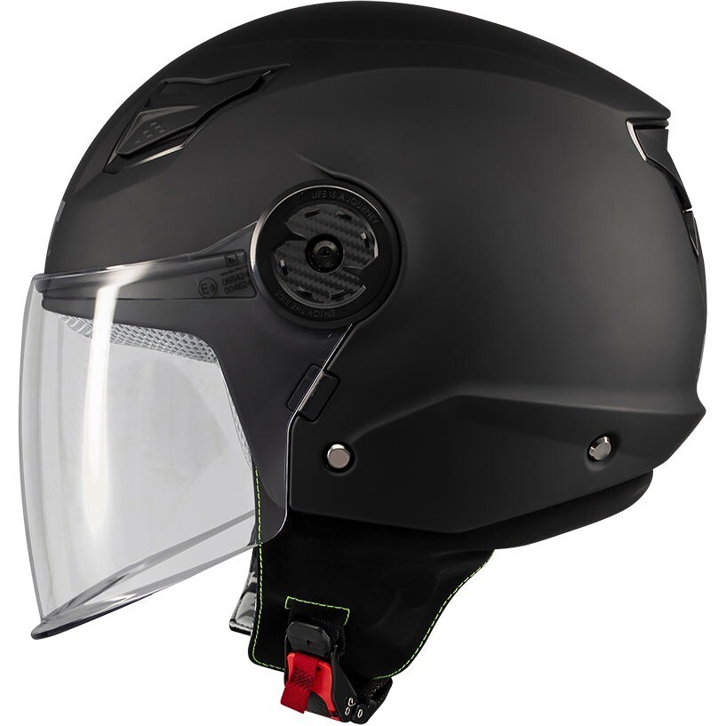 Casque de moto jet MT Helmets LITE PURE A1 pour enfants, noir mat