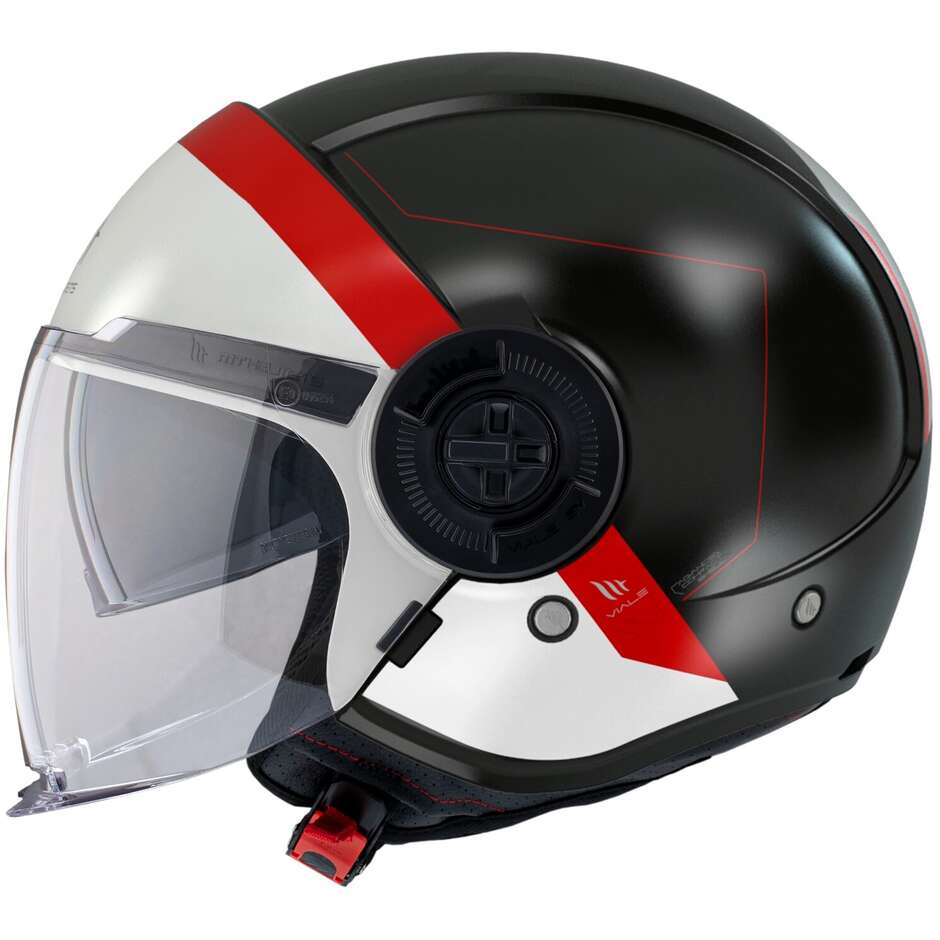Casque de moto jet Mt Helmets VIALE SV S 68 UNIT A5 rouge mat