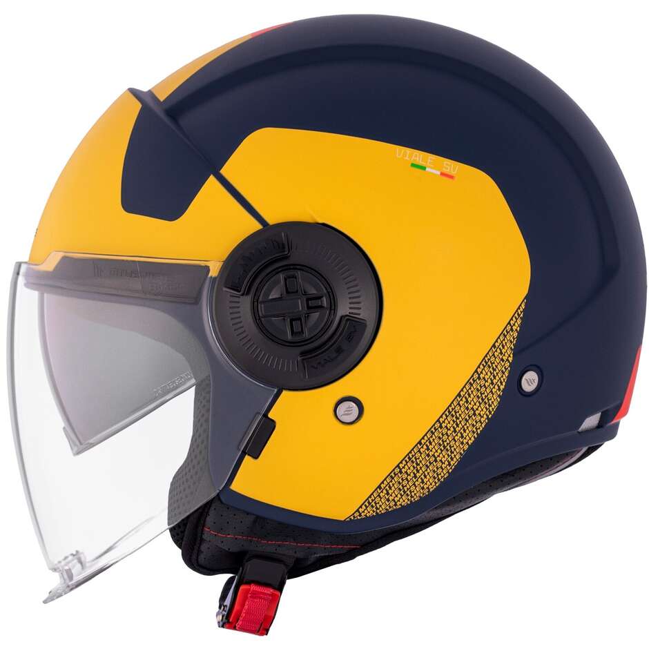 Casque de moto jet Mt Helmets VIALE SV S BETA D3 jaune mat