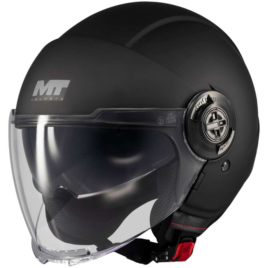 Casque de moto jet MT Helmets VIALE SV S PURE A1 Noir mat
