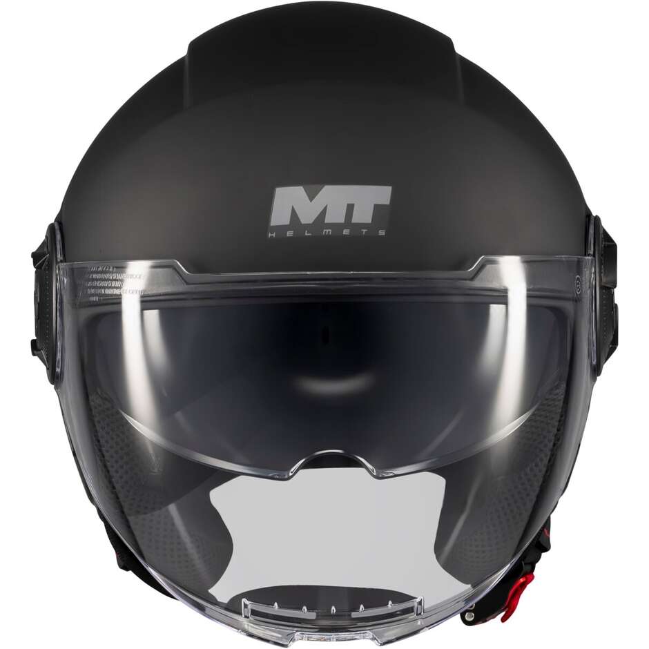 Casque de moto jet MT Helmets VIALE SV S PURE A1 Noir mat