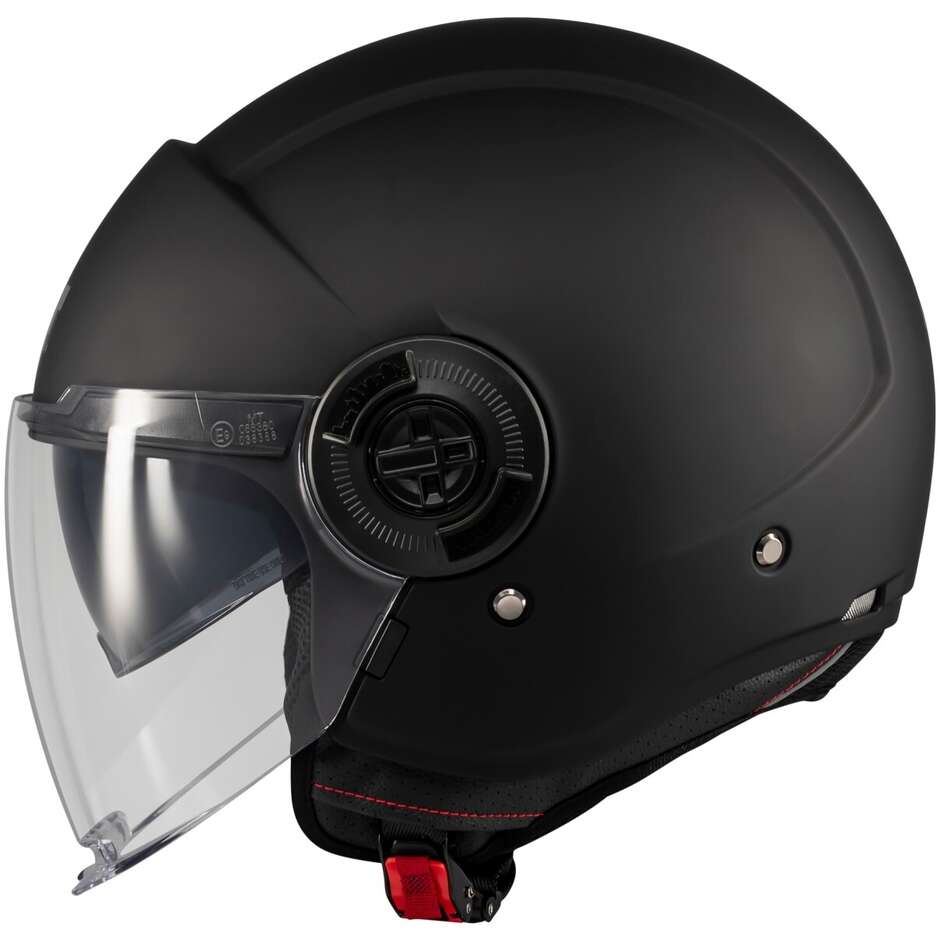 Casque de moto jet MT Helmets VIALE SV S PURE A1 Noir mat