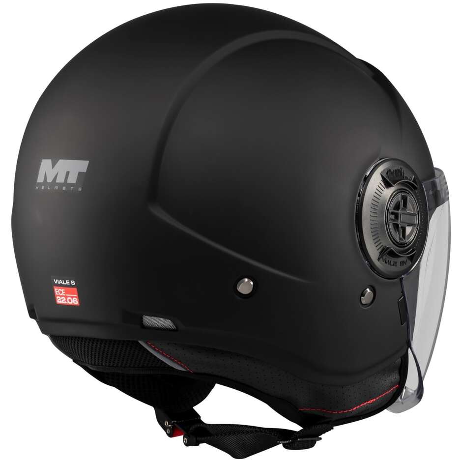 Casque de moto jet MT Helmets VIALE SV S PURE A1 Noir mat