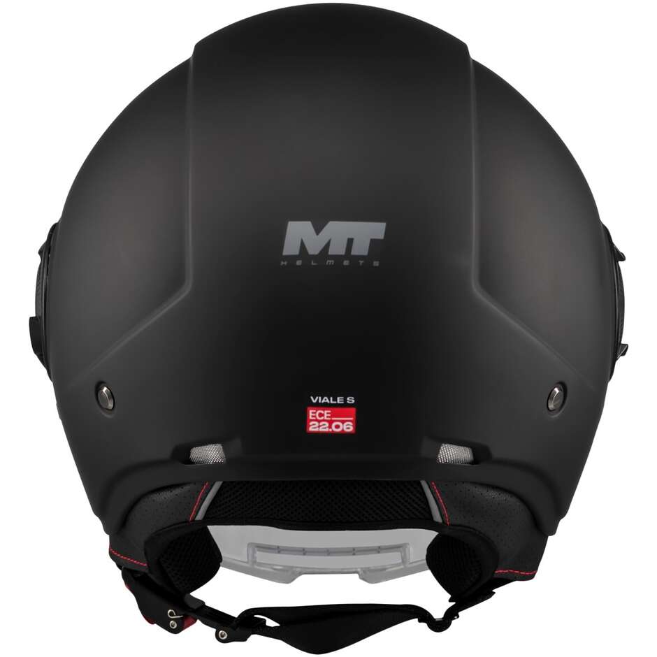 Casque de moto jet MT Helmets VIALE SV S PURE A1 Noir mat
