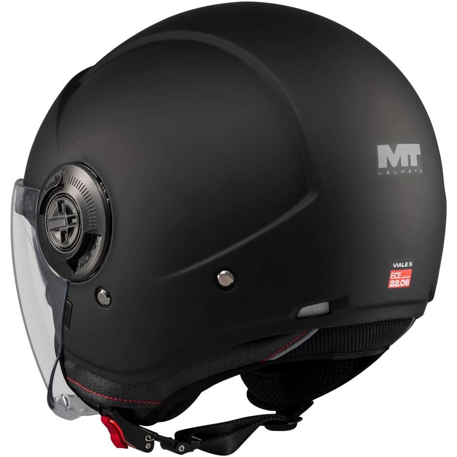 Casque de moto jet MT Helmets VIALE SV S PURE A1 Noir mat
