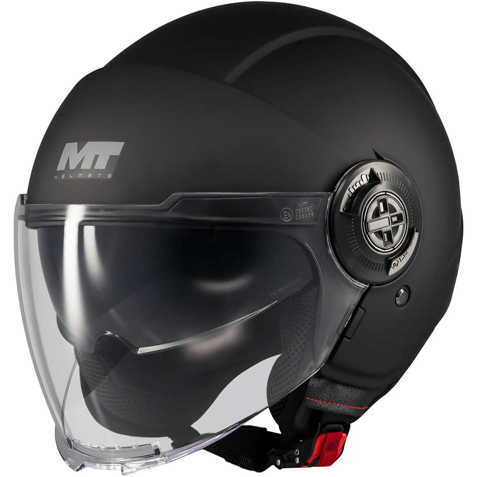 Casque de moto jet MT Helmets VIALE SV S PURE A1 Noir mat