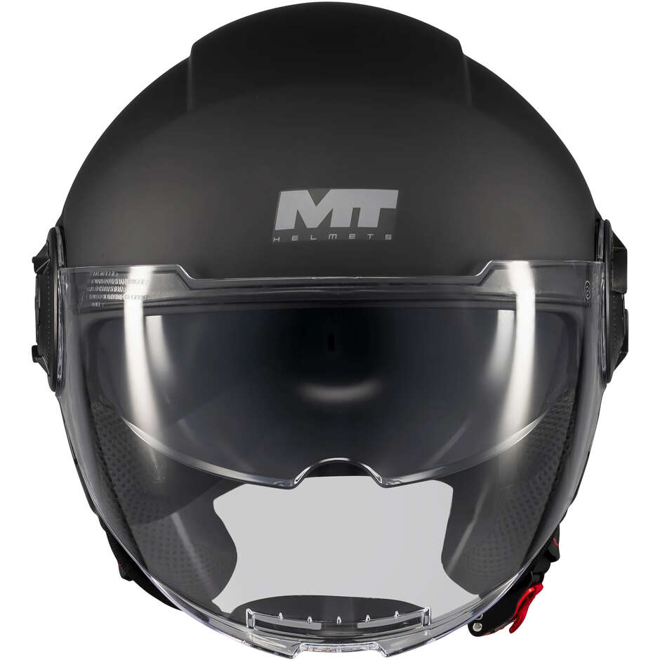 Casque de moto jet MT Helmets VIALE SV S PURE A1 Noir mat