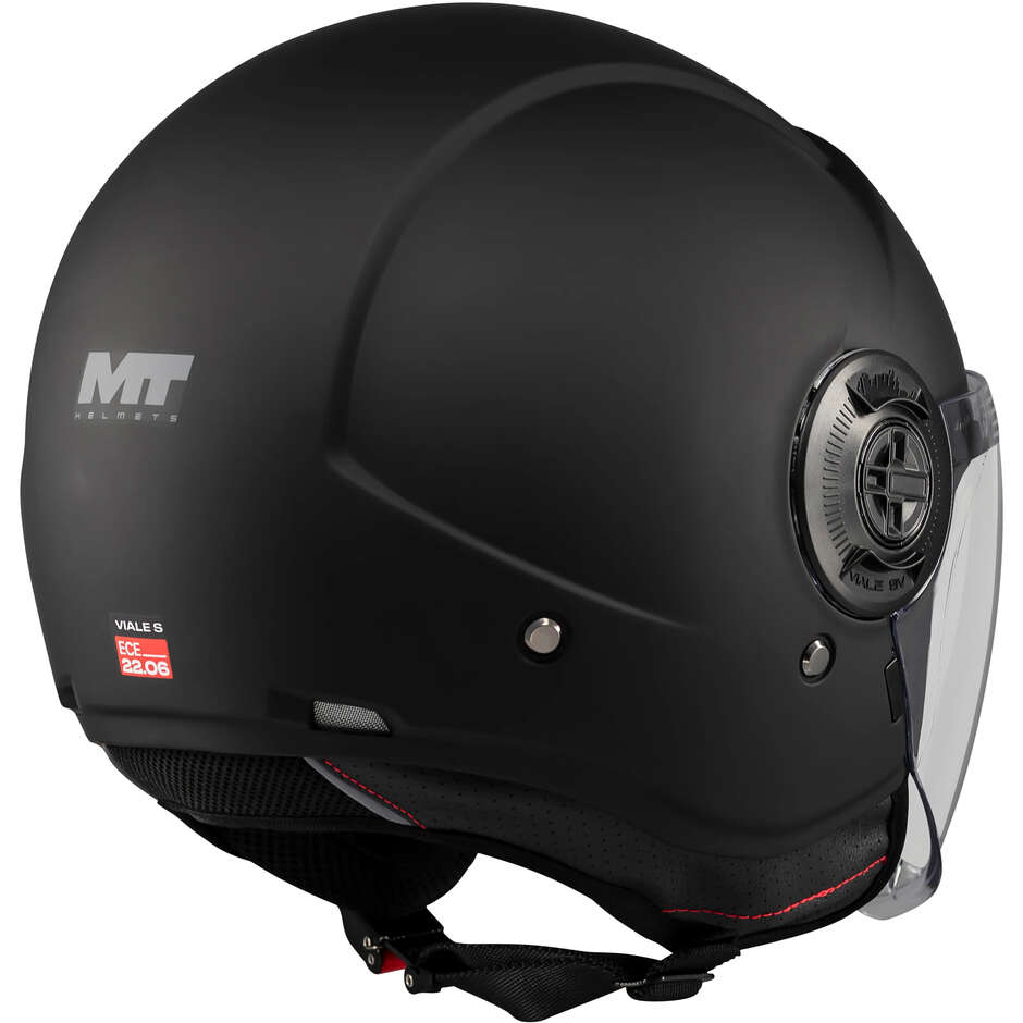 Casque de moto jet MT Helmets VIALE SV S PURE A1 Noir mat