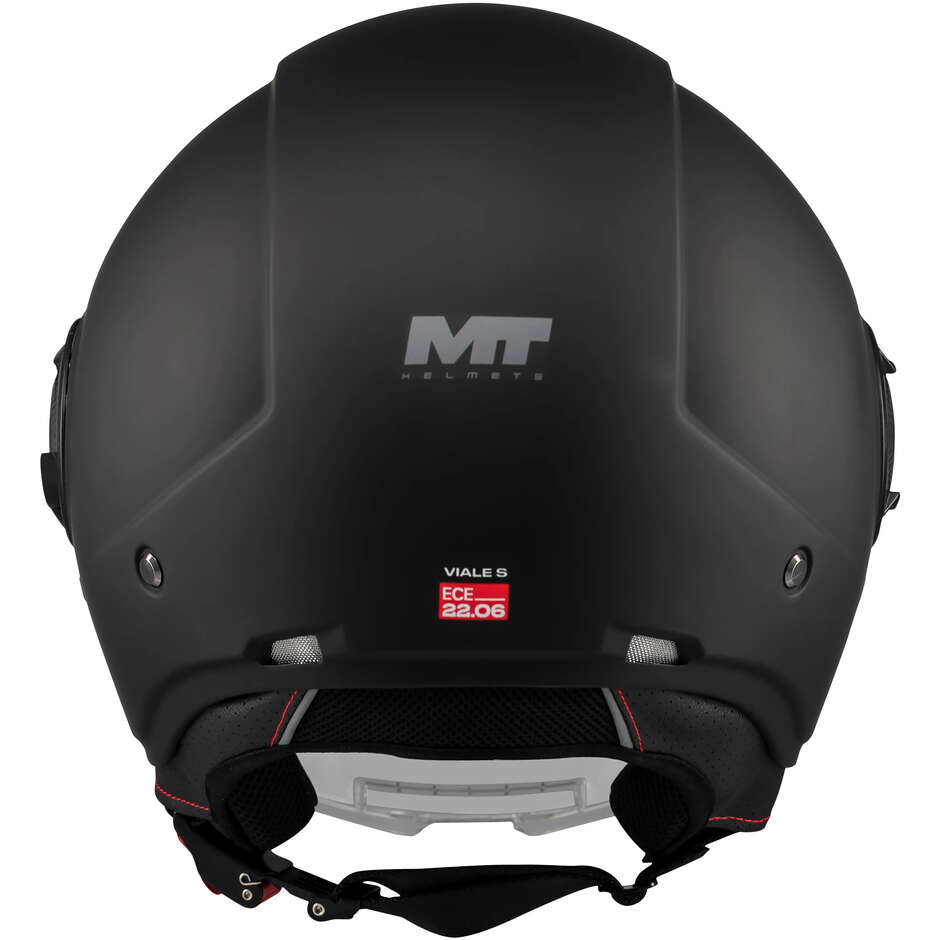 Casque de moto jet MT Helmets VIALE SV S PURE A1 Noir mat