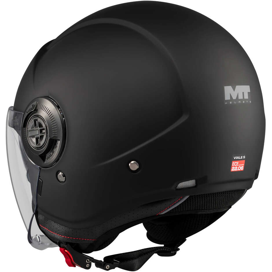 Casque de moto jet MT Helmets VIALE SV S PURE A1 Noir mat