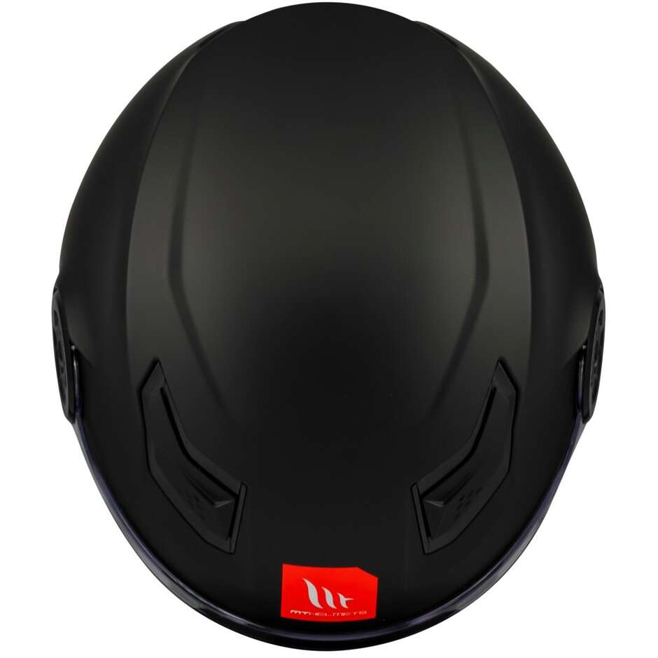 Casque de moto jet Mt Helmetss YOUTH LITE SOLID A1 noir mat pour enfant