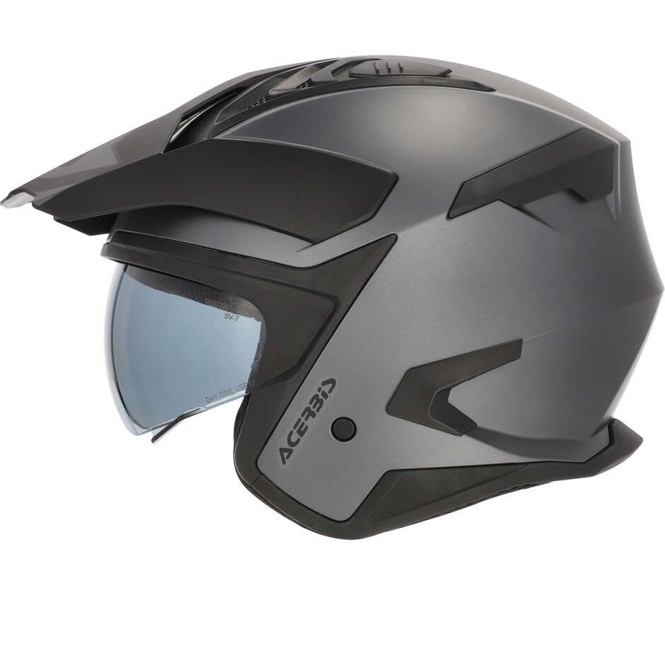 Casque de moto jet métallisé Acerbis ARIA EVO Gris foncé