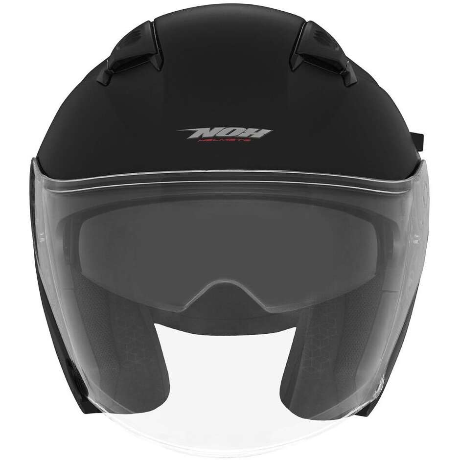 Casque de moto jet Nox N130 à double visière, noir mat