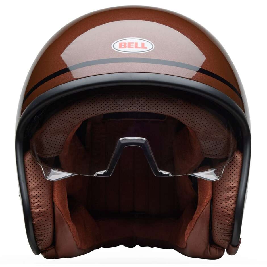Casque de moto jet personnalisé Bell TX501 CLASSIC ROOTBEER