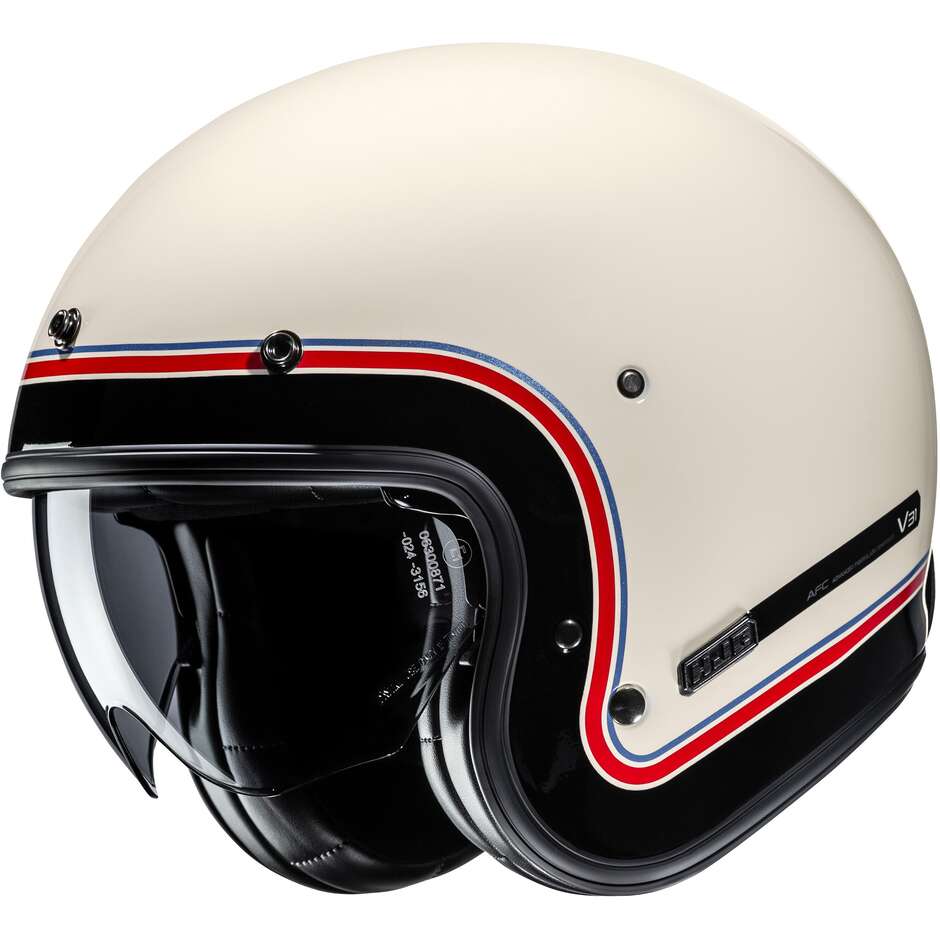 Casque de moto jet personnalisé HJC V31 NOVA MC21 bleu et rouge