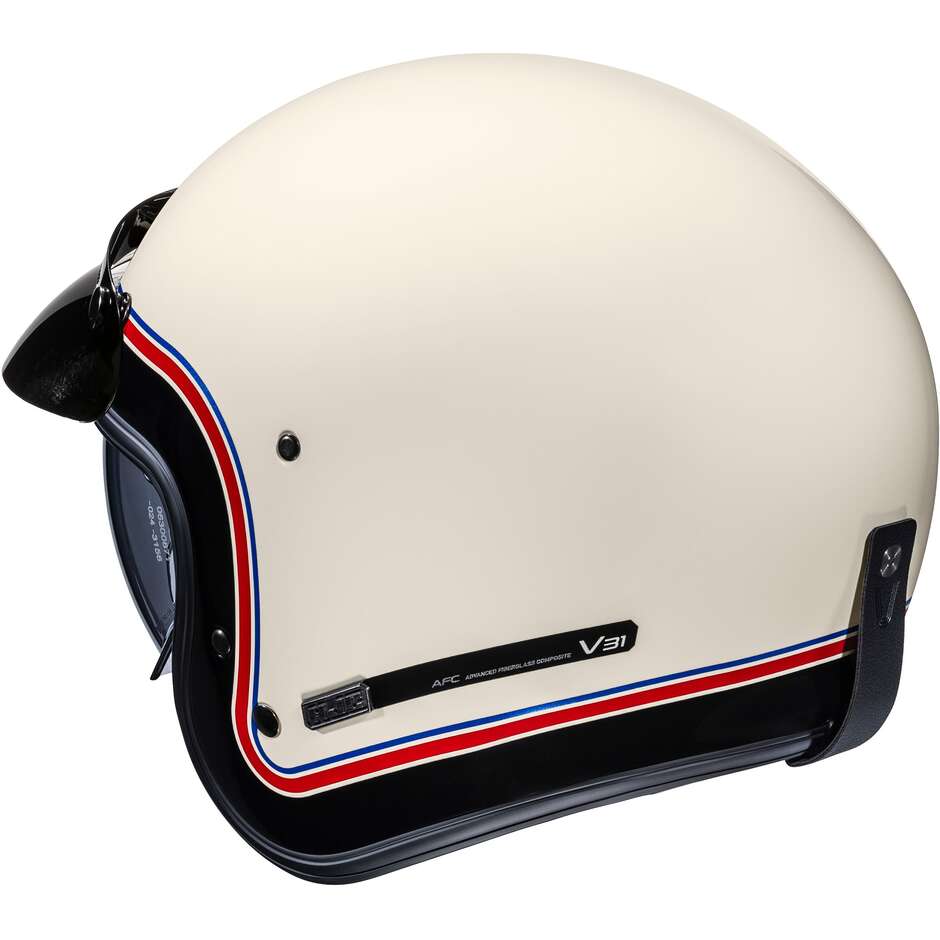Casque de moto jet personnalisé HJC V31 NOVA MC21 bleu et rouge