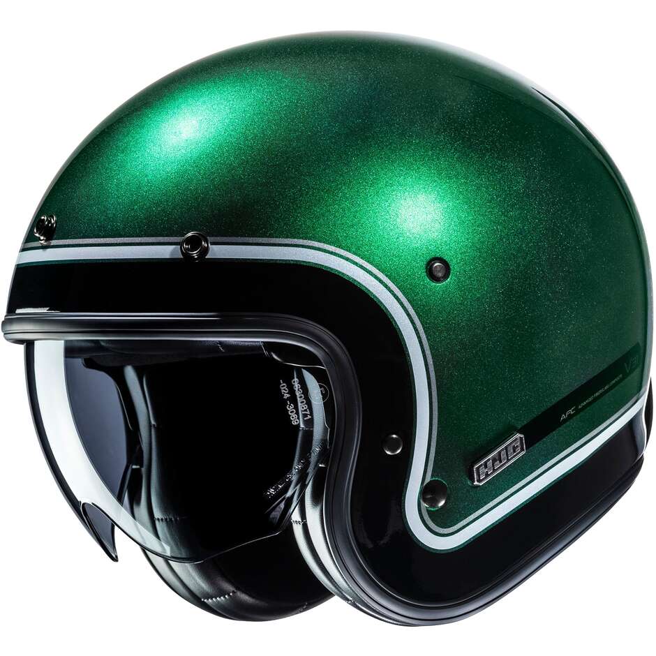Casque de moto jet personnalisé HJC V31 NOVA MC4 vert