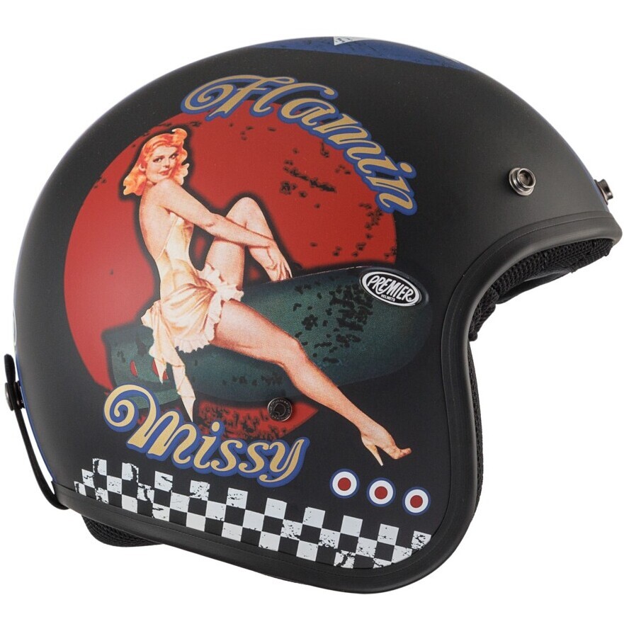 Casque de moto Jet personnalisé Premier CLASSIC PIN UP 9 BM