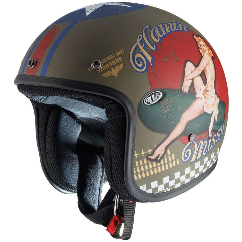 Casque de moto Jet personnalisé Premier CLASSIC PIN UP MILY BM
