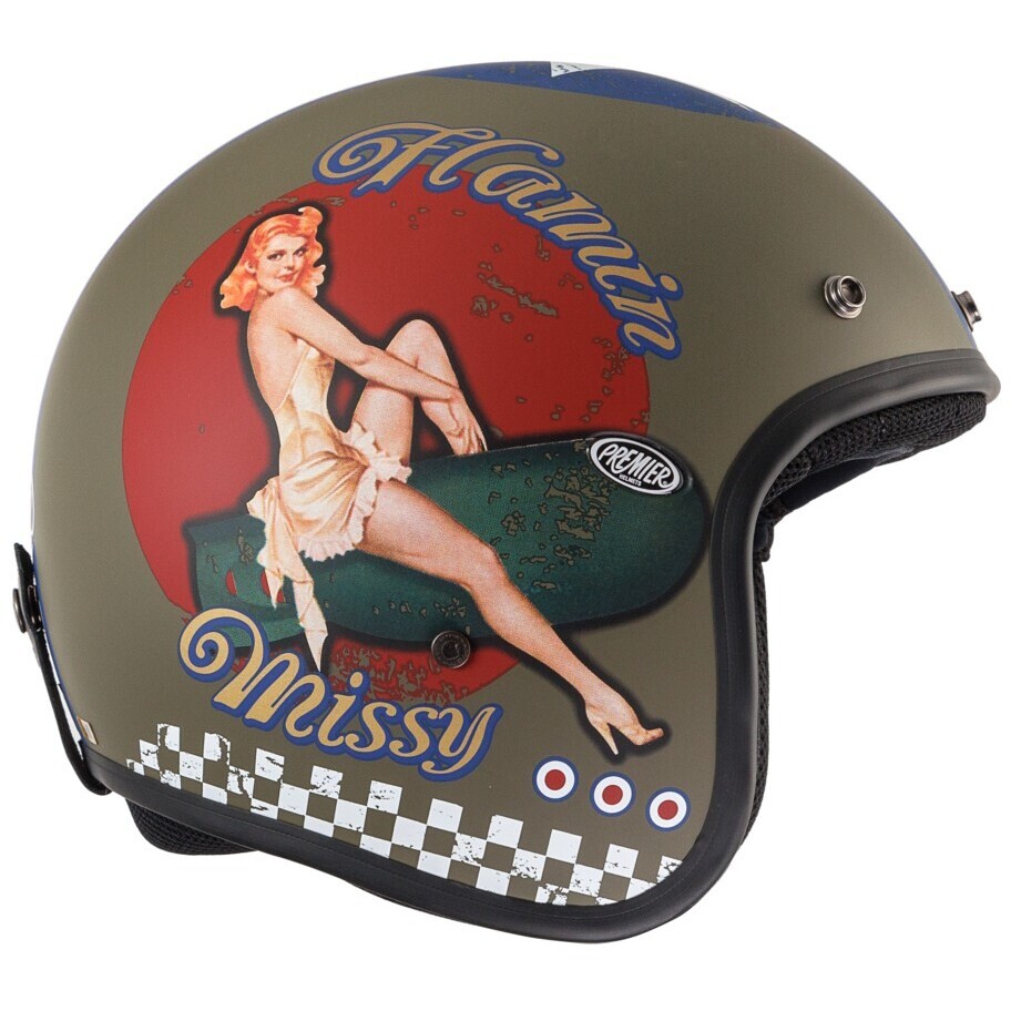 Casque de moto Jet personnalisé Premier CLASSIC PIN UP MILY BM