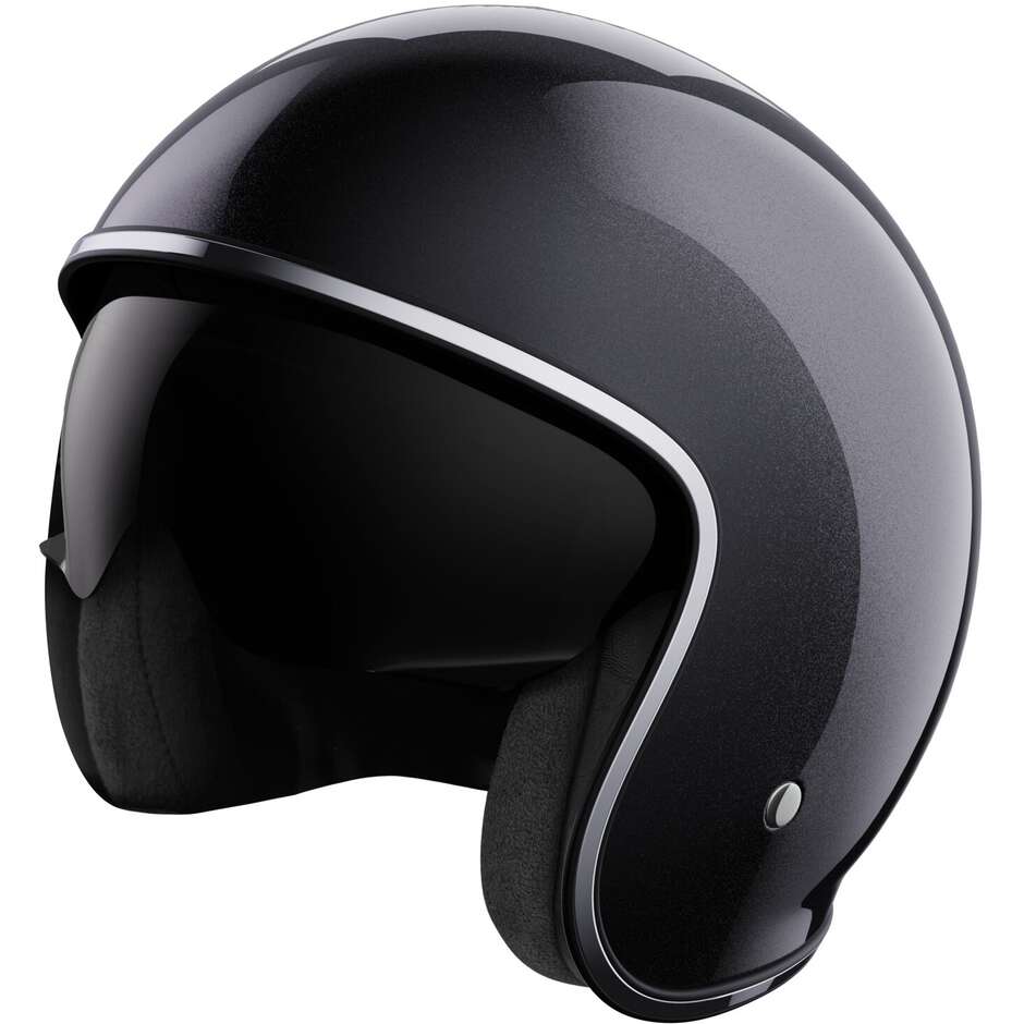 Casque de moto Jet personnalisé Stormer PRIME noir perle